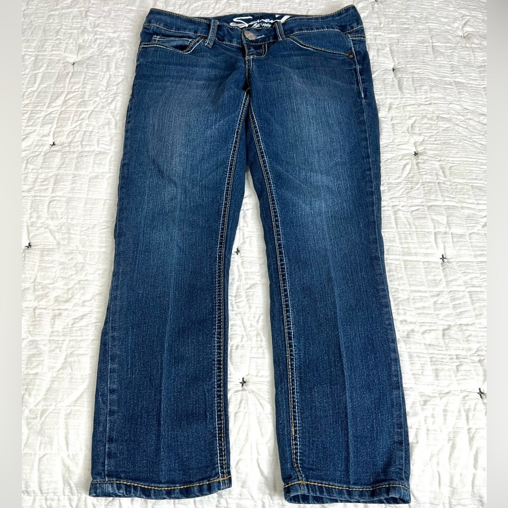 SEVEN7 CROPPED BEACH COMBING COTTON BLEND JEANS Sz.4. #143
